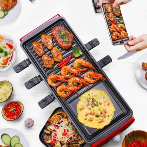 Korean barbecue stove home smokeless multi-function indoor electric baking pan non-stick skewer iron plate grill