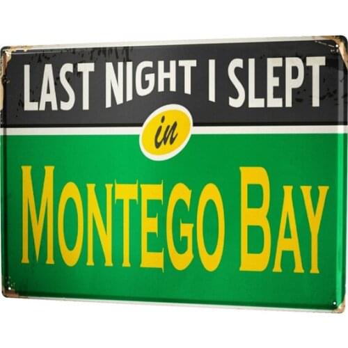 Letrero de estaño XXL, arte Retro, metrópolo, Bahía de Montero, 8x12 pulgadas