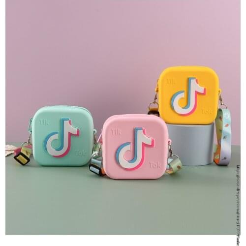 Tik Tok girl children small square shoulder messenger bag handbag kids transparent handbagcute parent-child bag birthday gift