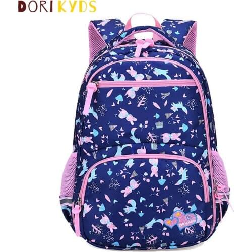 DORIKYDS Multifunction Pocket Children School Bag Large Capacity Nylon Girls Backpack Primary Students Rucksack Mochila