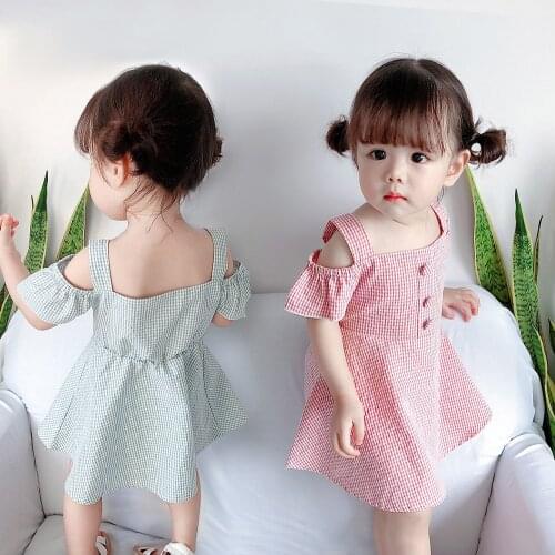 Fashion Summer Plaid Dress 2021 Girls Dress Fashion Girls Birthday Party Princess Dress For Girls Children Dress Vestidos 1-5Age