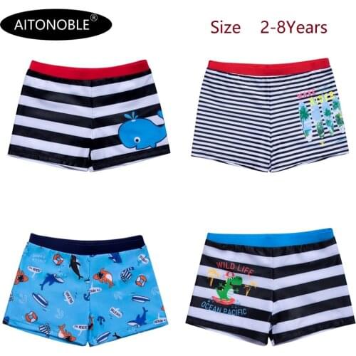 2021 Aitonoble New Boys Swimwear Baby Toddler Shorts Boys Swimming Trunks Kids Swimwear Swimming Briefs Surfing Swimwear Set