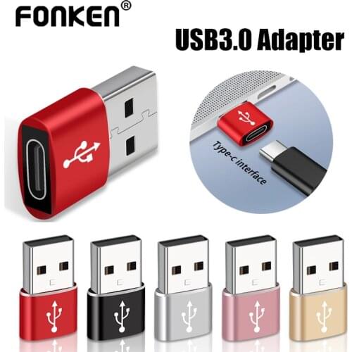 FONKEN USB A TO Type C Adapter Notebook Charger USB Male TO USB C Femal Phone Charging Converter Earphone USB Cable Connector
