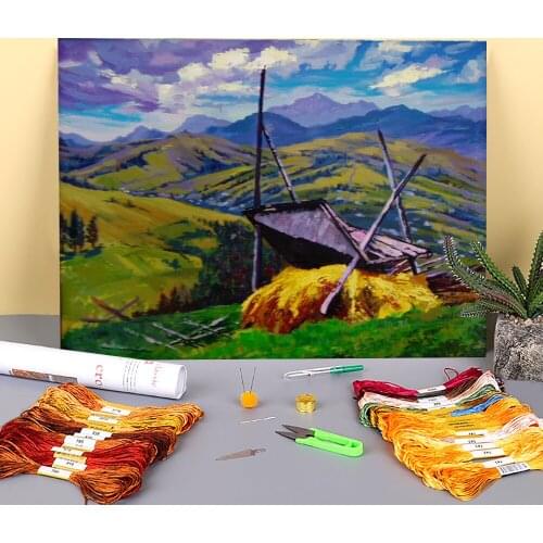 Landscape Mountain Landscape Printed Canvas 11CT Cross-Stitch Kit Embroidery DMC Threads Craft Painting Hobby Needle