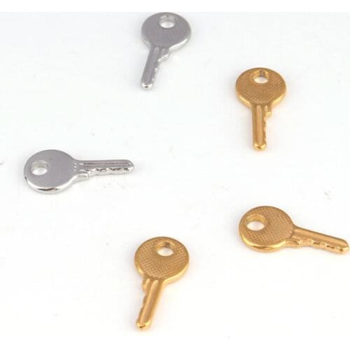 5pcs/lot 15x7mm Stainless Steel Small Key Charms Pendants For Jewelry Making Findings Handmade Jewelry Accessaries