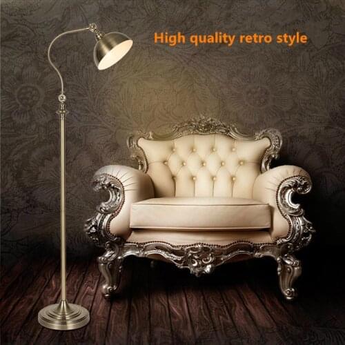 Superior quality American retro floor lamp Living room bedroom bedside lamp American Iron Art Decoration creative floor lamp
