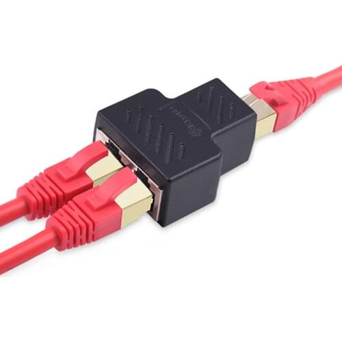 2-Ports Ways RJ45 Ethernet LAN Network Splitter Double Adapter Ports Coupler Connector Extender Adapter Plug Connector Adapter