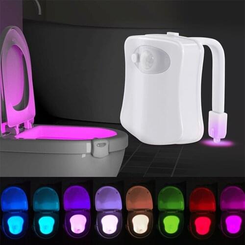 Toilet Seat Night Light Smart PIR Motion Sensor 8 Colors Waterproof Backlight Toilet Bowl LED Luminaria Lamp WC Light For Home