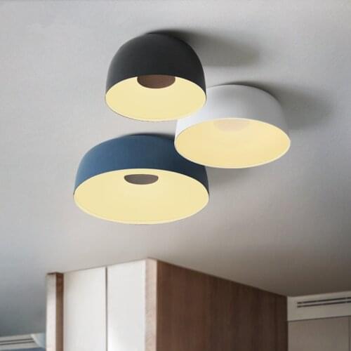 Nordic modern simple color iron ceiling lamp living room bar creative personality circular LED ceiling lamp free shipping