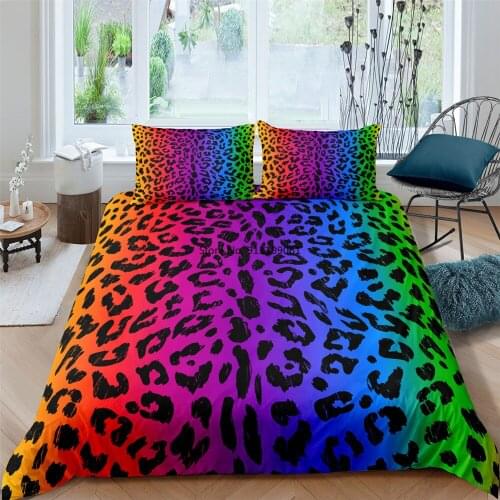 Modern Fashion 3D Leopard Print Bedding Sets Duvet Cover Pillowcase 2/3pcs Twin Queen King Size Comforter Bedding Covers