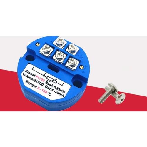 1PCS PT100 thermal resistance 24VDC Temperature switch Sensors Transmitter Module Output 4~20mA