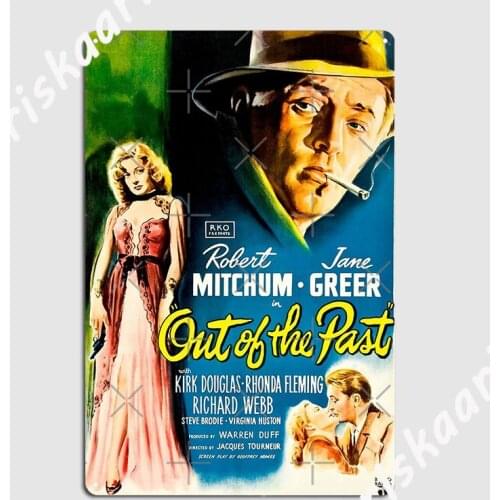 Out Of The Past Vintage Film Movie Poster Metal Plaque Poster Vintage Club Bar Cinema Garage Plaques Tin sign Poster