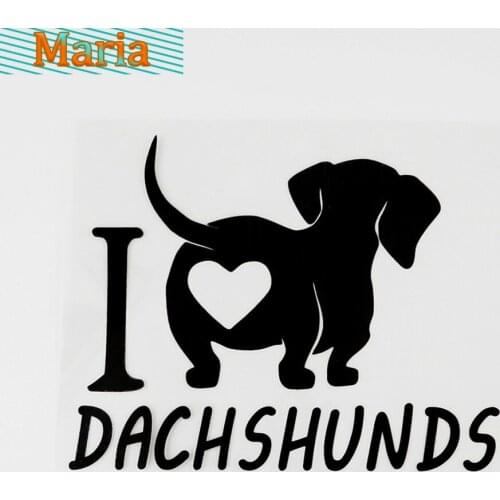 Funny Car Stickers Decor Decals I Love Dachshunds Accessories Creative Waterproof PVC JDM JEEP Van Bike Offroad RV A4 Q3 Polo