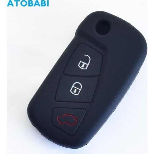 Silicone Car Key Case Skin For Ford KA MK2 2008-2016 3 Buttons Aftermarket Folding Remote Control Fobs Shell Protector Cover