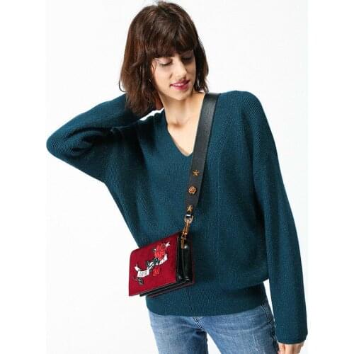 Blusas De Inverno Feminina 2019 Autumn And Winter New Pattern Easy Sweater Knitting Woman V Lead Flash Of Light Sleeve Head