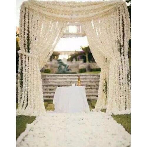 2m/pcs Upscale Artificial Silk Flowers Hydrangea Wisteria Garland For Home Hanging Ornament Wedding Decoration Supplies