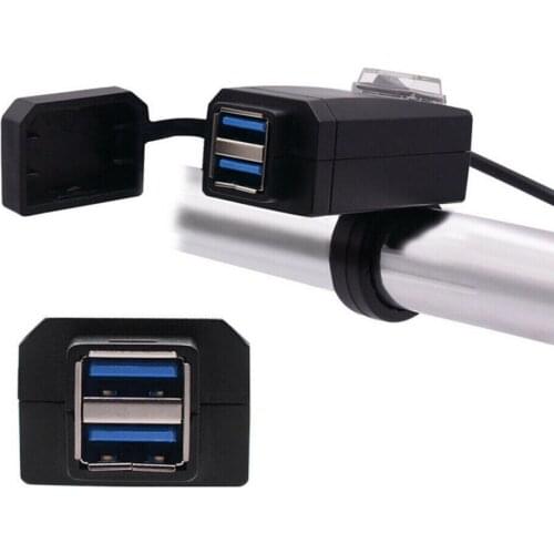 Dual USB Port 12V Waterproof Motorbike Motorcycle Handlebar QC3.0 Fast Charger 5V 3.4A Adapter Power Supply Socket Phone Mobile