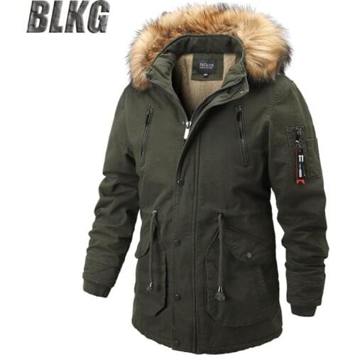 -20 Degree Winter Parka Men Jacket Fashion Fur Hooded Collar Windbreaker Parkas Coat Wool Liner Keep Warm Outwear Ropa De Hombre