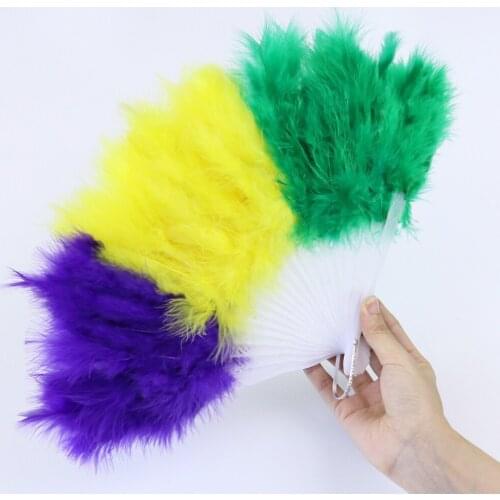 22 shares beautiful feather fan stage performance folding fan high quality feather fan home decoration ornaments
