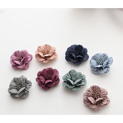 5pcs DIY Hand-burning Lace Garment Accessories Flower Beach Shoes Flower Hairpin Jewelry Accessories Fabric Corsage