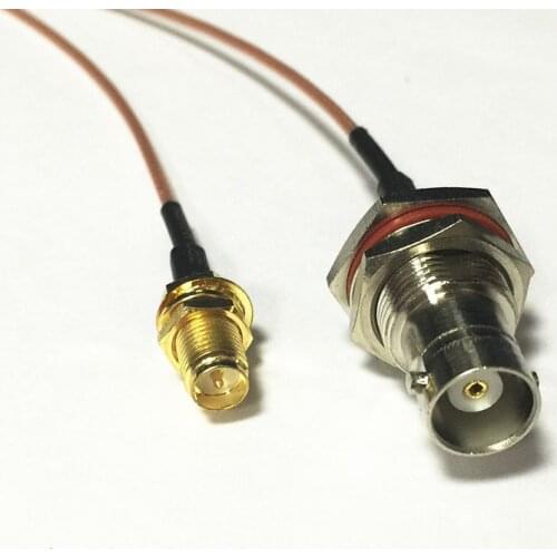 WIFI antenna adapter RP SMA female switch BNC female bulkhead jumper cable RG178 15cm wholesale