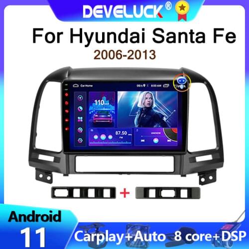 2 Din Android 10 Car Radio Multimedia Video Player 2din Stereo For Hyundai Santa Fe 2006 2007 2008 2009 2010 2011 2012 4G+Wifi