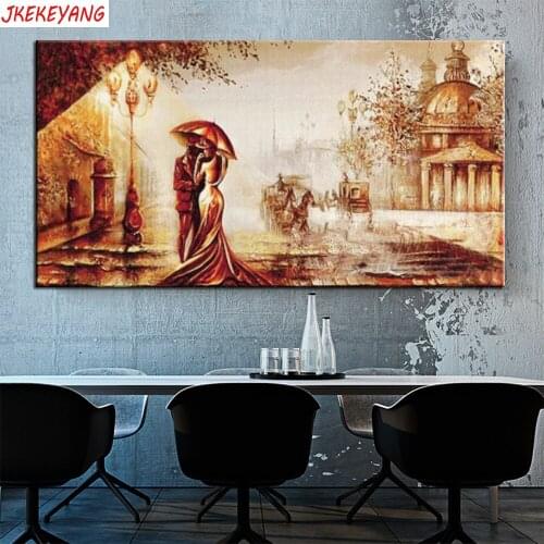 Large 5D Diy diamond painting Vintage street and couple Diamond Mosaic Rhinestone Embroidery cross stitch Y3793