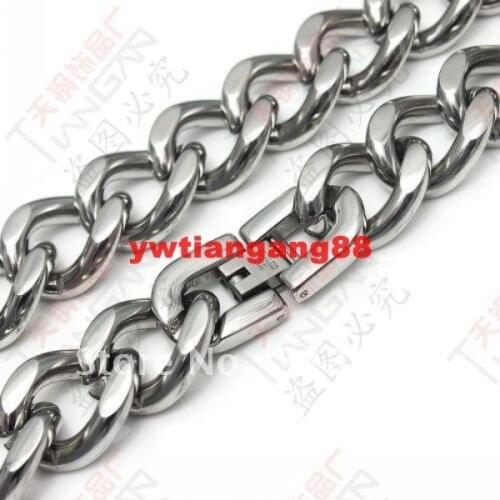 5pcs lot classic mens heavy High polished Stainless Steel 15mm curb chain necelace,23.6'' , Thanksgiving ,Christmas gifts