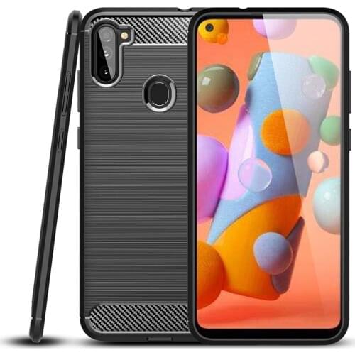 A11 Carbon Fiber Case For Samsung Galaxy A11 Cover TPU Drawing Material Phone Case For Galaxy A11 360 Full Protective Fundas