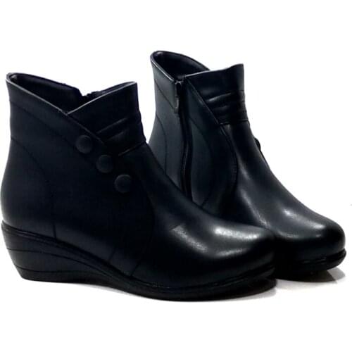 BLACK, NON-SLIP SOLE DAILY FILLED HEELED BOOTS FOR WOMEN. MOM. OFFICE. WALK .SEYEHAT BOOT. NEW SEASON. LUXURY QUALITY
