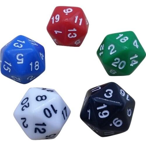 10Pcs/Lot D20 Digital Dice Twenty-surface Solid Color Polyhedron RPG Dice Game Dice Set Wholesale Boardgame Entertainment