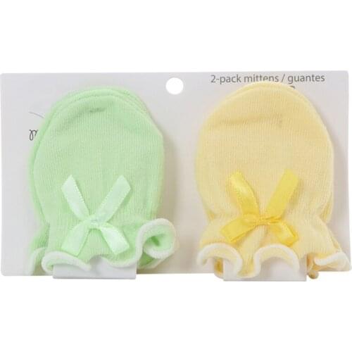 D0AF 2 Pairs Baby Anti Scratching Soft Gloves Newborn Protection Face Scratch Mittens