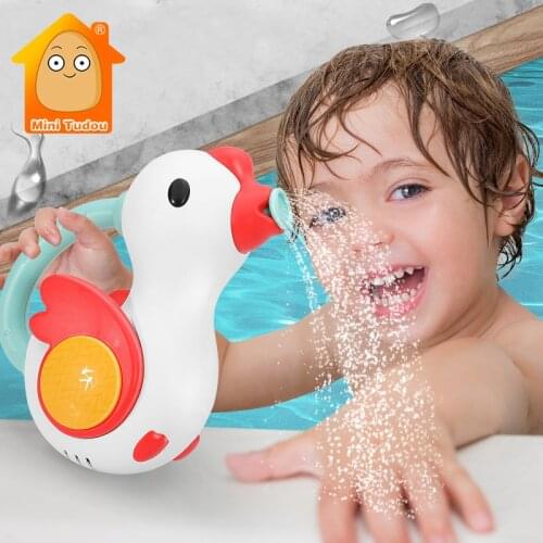 Baby Bath Toy Hand Cank Goose Cartoon Swimming Pool Bathroom Spraying Water Game Shower Playing Early Educational Toys For Kids
