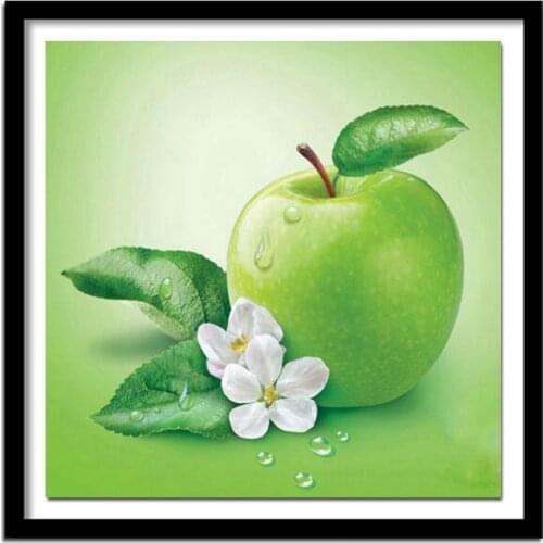 DIY Diamond Painting Cross Stitch Apple Full Square Rhinestone Fruit Handmade Diamond Embroidery Home Decoration