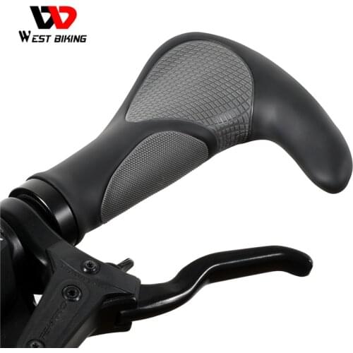 WEST BIKING Ergonomic Bicycle Grip Lock-on Handlebar Cover MTB Mountain Cycling Anti-slip Handle Bar End Bike Accessories 1 Pair