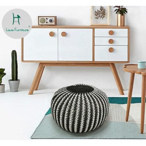 Louis Fashion Bean Bag Sofas Nordic Hand Knitted Lazy Creative Living Room Stool Pumpkin Chair Personalized Knitting