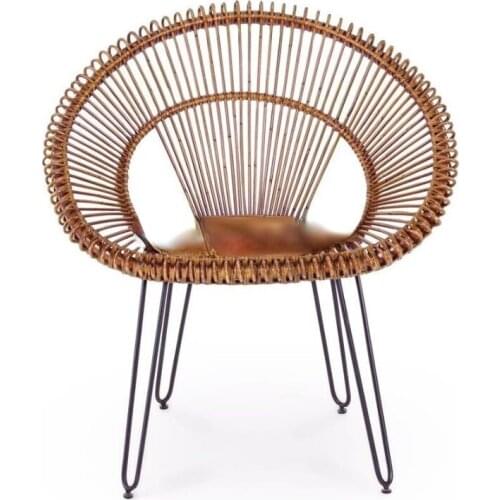 Round acapulco shaped outdoor plastic rattan cane porch furniture wholesale deck chairs