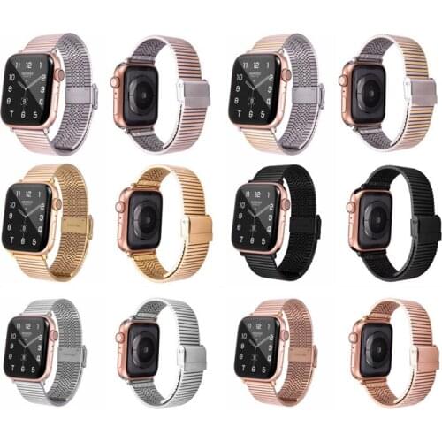New arrival Metal for Apple Watch Strap Band 44mm 42mm 40mm 38mm Stainless Steel Bracelet for for iWatch 6 SE 5 4 3 2 1 Series