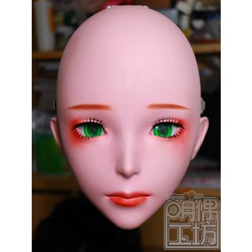 MO6246) Super Quality Handmade Female Resin Full Head Mask With Lock Japanese Character Cosplay Kigurumi Mask Crossdresser Doll