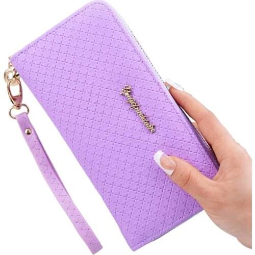 Fashion Designer Wallet Womens Long Leather Clutch Bags with Zipper Femal HandBag Korean Lady Phone Bag Coin Purse Wristlet