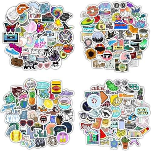 50 PCS Cartoon Fresh Stickers INS Style For Kawaii Girl Things On Laptop Fridge Phone Skateboard Suitcase Waterproof Sticker F5