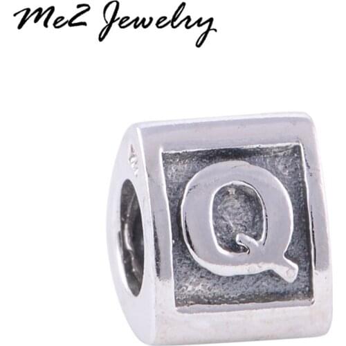New letter Q european beads Summer style charm beads fit 2017 fashion women bracelet free shipping