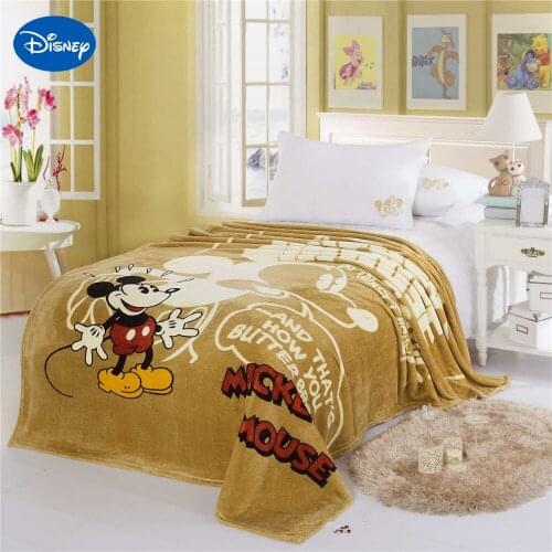 Disney Mickey Mouse Printed Blankets 150*200CM Girls Bed Bedroom Decor Cartoon Characte Chocolate Polyester Coral Fleece Fabric