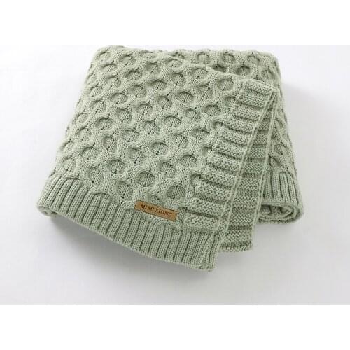 Baby Blankets Solid Knitted Toddler Infant Swaddle Wrap Quilts Super Soft Newborn Girl Boy Stroller Bed Sleeping Covers 100*80CM