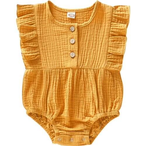 Baby Girls Clothes Newborn Summer Jumpsuit Infant Muslin Cotton Shorts Sleeve Romper 0-18 Month
