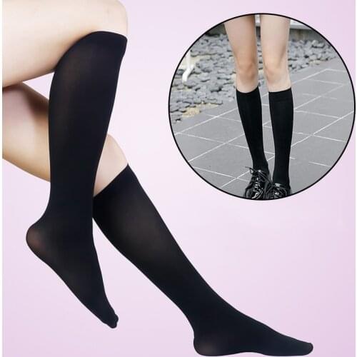 2021 Autumn Winter Warm Socks Japanese School Student Solid Color Long Sock Women Lower Knee Socks Elastic Thigh High Stockings