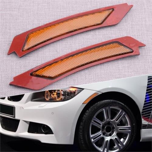Front Bumper Amber Side Marker Reflector Fit For BMW 3-Series E90 E91 LCI 4D Sedan 2009 2010 2011 63147205398 63147205397