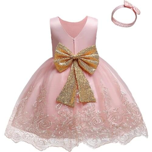 Newborn Birthday Dress Flower Girl Dress For Weddings Bridesmaid Dress Inafant First Communion Clothes Kids Princess Clothes