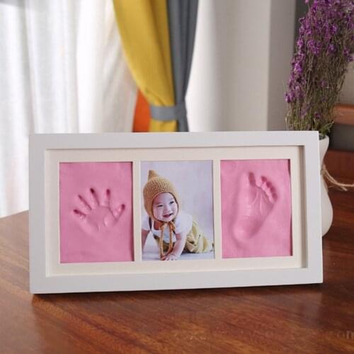 Newborn DIY Handprint Footprint Photo Frame Baby Mould Soft Clay Ink Pad Children Exquisite Souvenir Gift Home Decoration