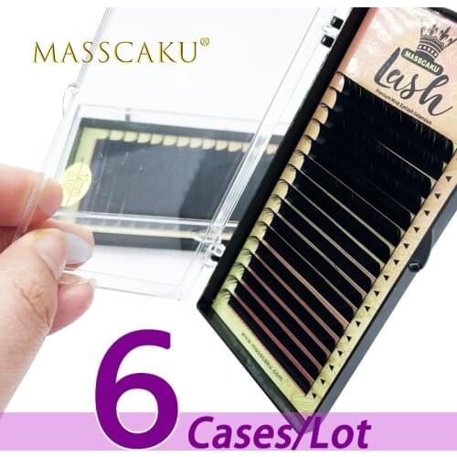 6case/lot Custom 16rows private label individual eyelash extensions 0.07 0.10 faux mink lashes maquiagem cilios makeup tool
